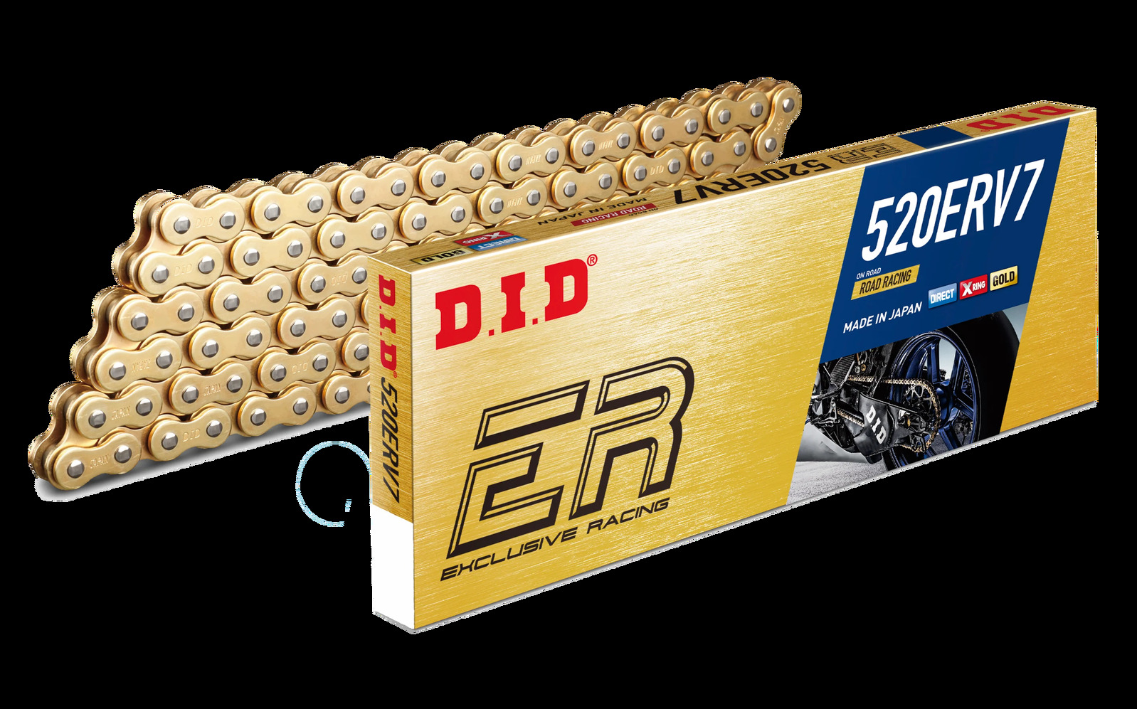 DID 520 ERV7 Road Exclusive Racing Chain Gold/Gold 130 Link ZB