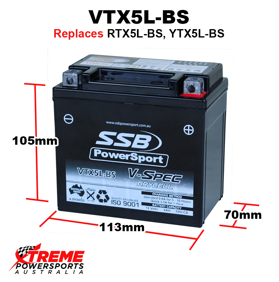 Ssb 12v 195cca 6ah Vtx5l Bs Sherco 5 1l Enduro 05 10 V Spec Agm Battery Rtx5 Ebay