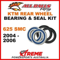 MX Rear Wheel Bearing Kit KTM 625SMC 625 SMC 2004-2006 STREET Moto, All Balls 25-1283