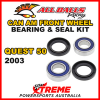 ALL BALLS 25-1395 ATV FRONT WHEEL BEARING KIT CAN-AM CAN AM QUEST 50 50cc 2003