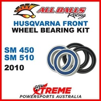 MX Front Wheel Bearing Kit Husqvarna SM450 SM510 SM 450 510 2010, All Balls 25-1415