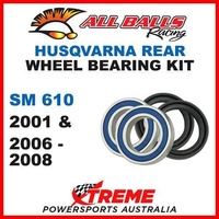 MX Rear Wheel Bearing Kit Husqvarna SM610 SM 610 2001 / 2006-2008, All Balls 25-1420