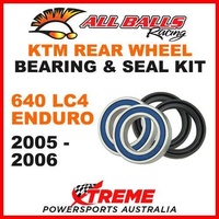 MX Rear Wheel Bearing Kit KTM 640 LC4 Enduro 640cc 2005-2006 Dirt Bike, All Balls 25-1532