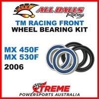 MX Front Wheel Bearing Kit TM Racing MX450F MX530F 2006 Dirt Bike, All Balls 25-1549