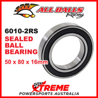 All Balls 6010-2RS 50x80x16mm Sealed Ball Bearing ABEC-3 Triple Lip Seal