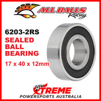 All Balls 6203-2RS 17x40x12mm Sealed Ball Bearing ABEC-3 Triple Lip Seal