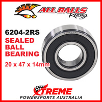 All Balls 6204-2RD-QE6 20x47x14mm Sealed Ball Bearing ABEC-3 Triple Lip Seal