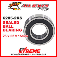 All Balls 6205-2RS 25x52x15mm Sealed Ball Bearing ABEC-3 Triple Lip Seal