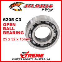 All Balls 6205-C3 Crankshaft 25x52x15mm Sealed Ball Bearing ABEC-3 Triple Lip Seal