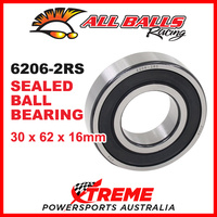 All Balls 6206-2RS 30x62x16mm Sealed Ball Bearing ABEC-3 Triple Lip Seal