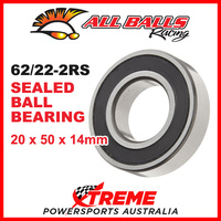 All Balls 62/22-2RS 22x50x14mm Sealed Ball Bearing ABEC-3 Triple Lip Seal