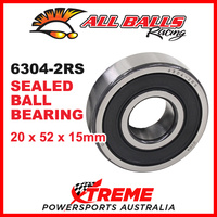 All Balls 6304-2RS 20x52x15mm Sealed Ball Bearing ABEC-3 Triple Lip Seal