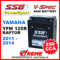 SSB 12V V-SPEC DRY CELL 250 CCA AGM BATTERY YAMAHA YFM125R RAPTOR 2011-2014