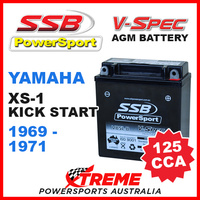 SSB 12V V-SPEC DRY CELL 125 CCA AGM BATTERY YAMAHA XS-1 XS1 KICK START 1969-1971