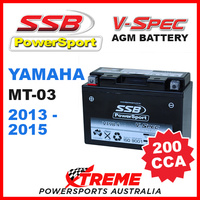 SSB 12V V-SPEC DRY CELL 200 CCA AGM BATTERY YAMAHA MT-03 MT03 2013-2015