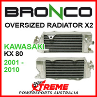 Psychic/Bronco KAWASAKI KX80 KX 80 2001-2010 OVERSIZED Dual Radiator