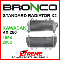 Psychic/Bronco KAWASAKI KX250 KX 250 1994-2002 STANDARD Dual Radiator