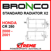 Psychic/Bronco HONDA CR250 CR 250 2000-2001 STANDARD Dual Radiator