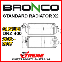 Psychic/Bronco For Suzuki DRZ400 DR-Z 400 2002-2007 STANDARD Dual Radiator