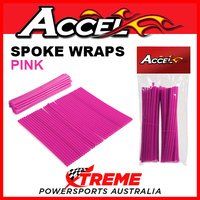 Accel Pink 21/18" Front & Rear Spoke Wraps Wheel Skins MX Dirt Bike Off Road