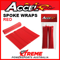 Accel Red 21/18" Front & Rear Spoke Wraps Wheel Skins MX Dirt Bike Off Road