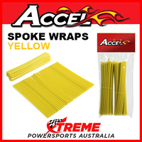 Accel Yellow 21/18" Front & Rear Spoke Wraps Wheel Skins MX Dirt Bike Off Road