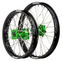 Axiom 17/14 Black/Green Wheel Set for Kawasaki KX85 2001-2024