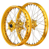 Axiom 21/18 Gold/Gold Wheel Set w/ Black Nipples for Suzuki DRZ400E 2000-2024