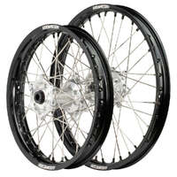 Axiom 21/18 Black/Silver Wheel Set w/ Black Nipples for Suzuki DRZ400E 2000-2024