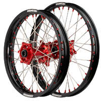 Axiom 21/18 Black/Red Wheel Set w/ Red Nipples for Honda CRF250R 2014-2024