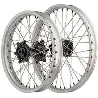 Axiom 21/18 Silver/Black Wheel Set w/ Black Nipples for Honda CRF250R 2014-2024