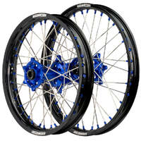 Axiom 21/18 Black/Blue Wheel Set w/ Blue Nipples for KTM 125 EXC 2003-2017