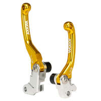 Axiom Gold Brake & Clutch Flex Pivot Lever Set for Kawasaki KX112 2022-2024