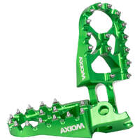 Axiom 57mm Green Alloy Footpegs for Kawasaki KLX450F 2007-2024