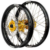 Axiom 21/18 Black/Gold Wheels Set + Discs for Suzuki DRZ400E 2000-2024