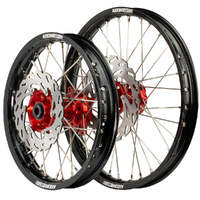 Axiom 17/14 Black/Red Wheels Set + Discs for Honda CRF150R 2007-2024