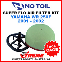 No Toil Yamaha WR250F WRF250 2001-2002 Super Flo Kit Air Filter with Cage