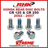 RHK MX REAR HEAVY DUTY BRAKE DISC BOLT SET HONDA CR125 CR250 CR 125 250 02-2007