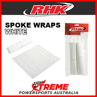 RHK White Front & Rear Spoke Wraps Skins 21/19" Wheel MX Dirt Bike Off Road