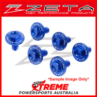 Zeta Kawasaki KX125/250 2005-2008 6pcs Blue Aluminium Fork Guard Bolt Set ZE88-9206