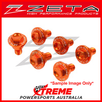 Zeta KTM 50SX 2012-2018 6pcs Orange Anodised Aluminium Fork Guard Bolt Set ZE88-9503