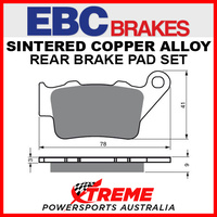 EBC Brakes KTM 250 EXC Racing 4T 02-03 Sintered Copper Rear Brake Pads FA208R