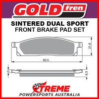 Goldfren Yamaha YZ80LW Big Wheel 1994-2001 Sintered Dual Sport Front Brake Pad GF034-S3