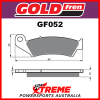 Honda NSR 250 94 Goldfren Sintered Dual Sport Rear Brake Pads GF052S3