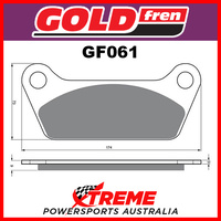 HD FLT/FLHT/FLHTCI 80-85 Goldfren Sintered Dual Sport Rear Brake Pads GF061S3