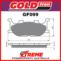 Yamaha XJ 600 S/N 98-03 Goldfren Front Sintered Dual Sport Brake Pads GF099S3