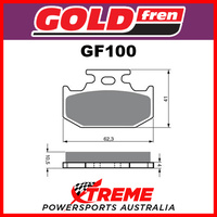 Yamaha YZ 125 D/E/F/G/H/J 92-97 Goldfren Sintered Off Road Rear Brake Pad GF100K5