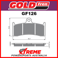 Yamaha YZF-R7 750 0W02 99-01 Goldfren Sinter Dual Sport Front Brake Pads GF126S3