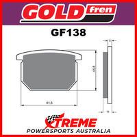 Goldfren Aprilia SXC 125 2008-2012 Sintered Dual Sport Rear Brake Pad GF138S3