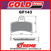 Gas-Gas TXT Boy 50/280 2001 Goldfren Sintered Off Road Rear Brake Pads GF143K5